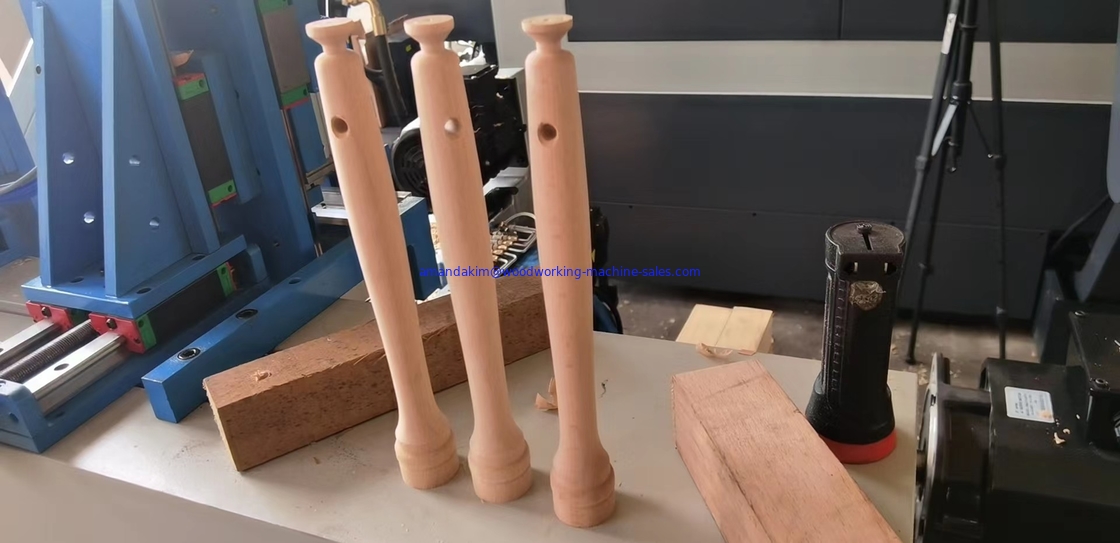 Wooden handle making machine automatic feeding CNC wood turning lathe for pan handle hammer handle paint handle