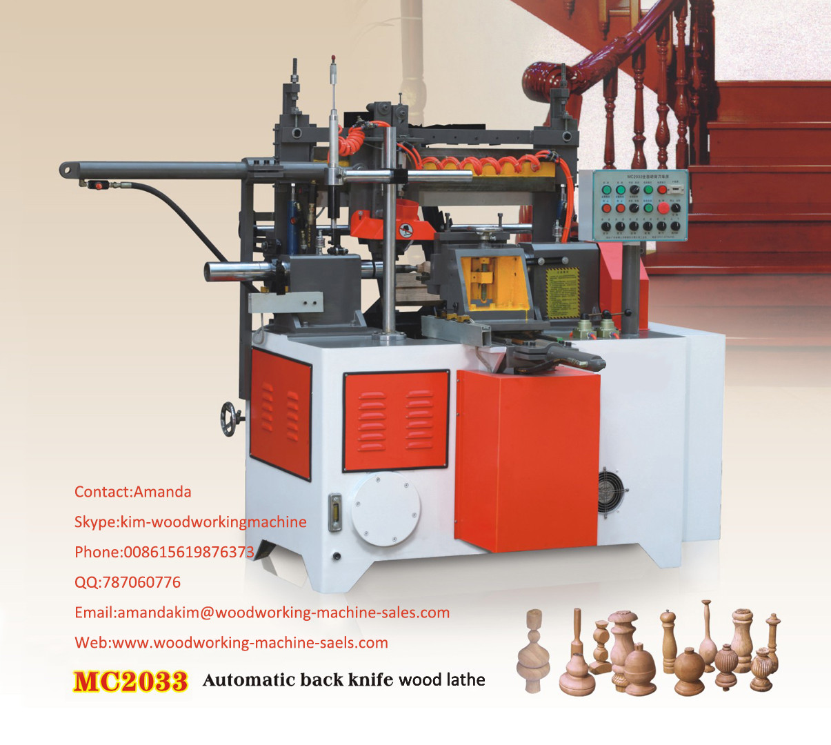 MC2033 Automatic back knife wood lathe for small comoponents