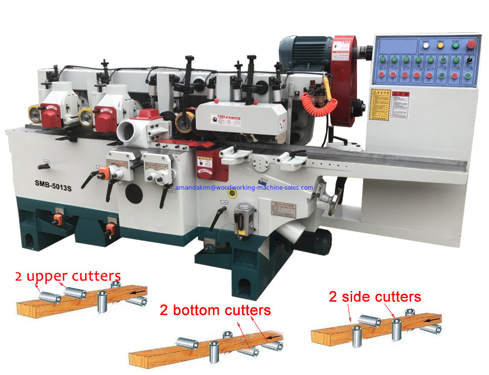 Simple and Economical Four Side Planer Machine SMB-4018 four Sides moulder for wooden floor
