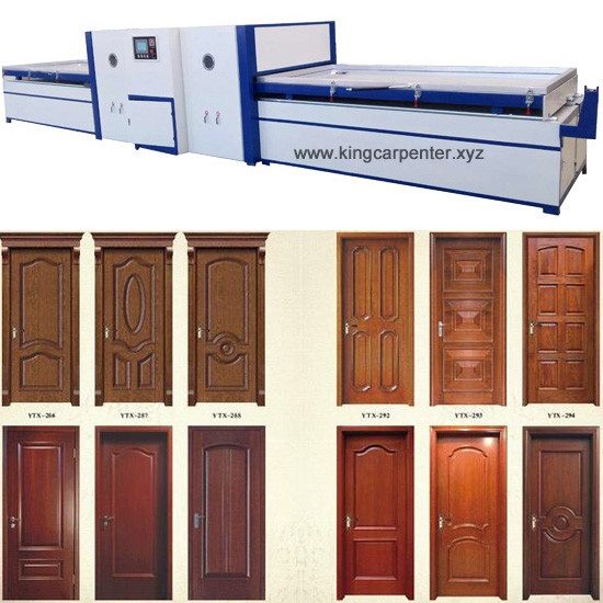 Full automatic PVC foil heating WPC door skin coating vacuum membrane press machine